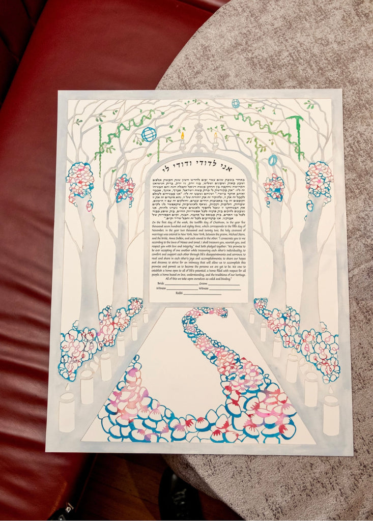 Wonderland Aisle - Custom Watercolor Painted Ketubah